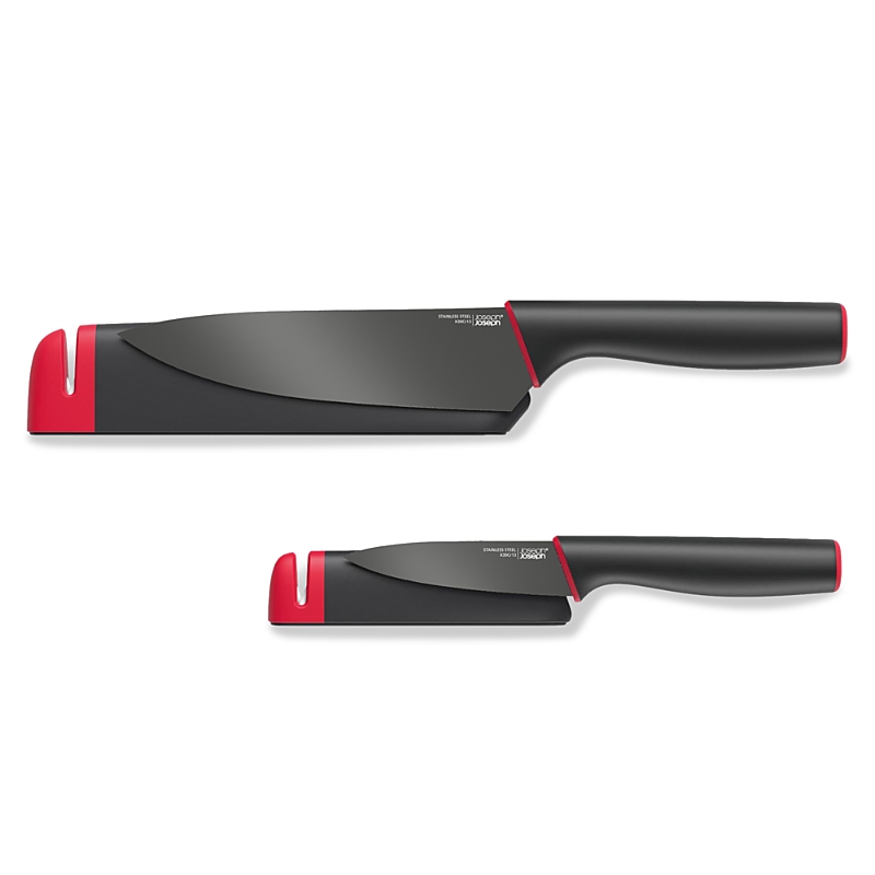 Joseph Joseph Slice & Sharpen Twin Pack In Black