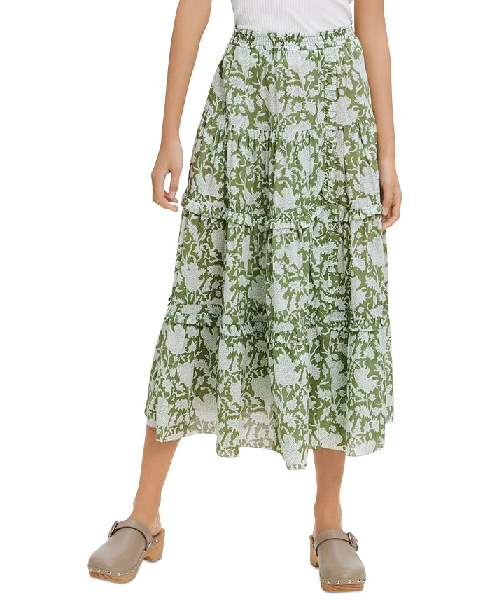 Maje Jitale Printed Ruffled Maxi Skirt | Bloomingdale's