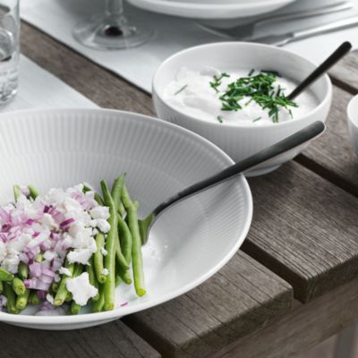 White Fluted Plain Pasta Bowl