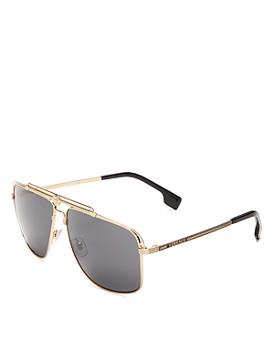 Versace Men's Rectangle Brow Bar Aviator Sunglasses, 61mm
