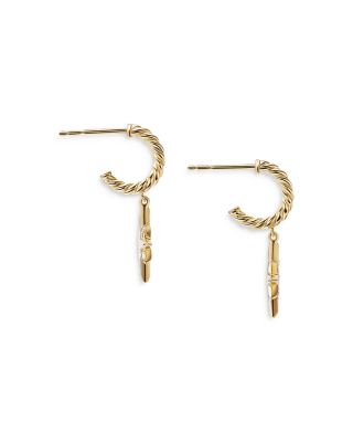 Cable Collectibles North Star Drop Earrings in 18K Yellow Gold with Pav&eacute; Diamonds