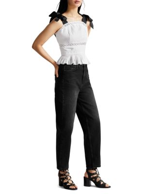 baker by ted baker jacquard peplum top and trousers set