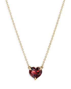 David Yurman - 18K Yellow Gold Châtelaine® Heart Pendant Necklace with Garnet, 18"