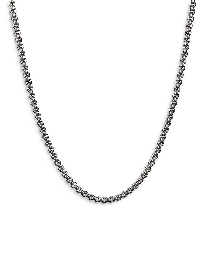 David Yurman - Gray Titanium & Stainless Steel Small Box Chain Necklace, 18"
