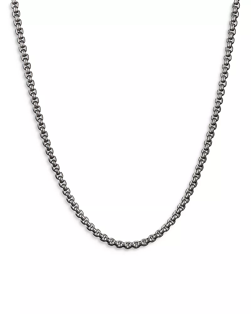 David Yurman Gray Titanium & Stainless Steel Small Box Chain Necklace, 18