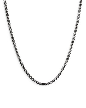 David Yurman - Men's Stainless Steel Small Box Chain Necklace 18", 2.7mm