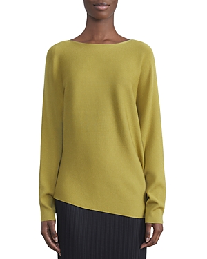 Lafayette 148 Asymmetric Dolman Sleeve Sweater In Agave Green