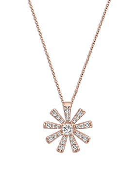 Bloomingdale's - Diamond Flower Pendant Necklace in 14K Rose Gold, 0.25 ct. t.w. - 100% Exclusive