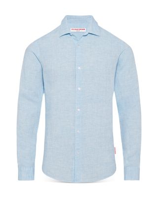 Giles Linen Textured Tailored Fit Button Down Shirt