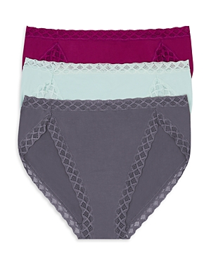 Natori Bliss French Cut 3-pack Brief 152058mp In Bright Berry/soft Mint/anchor