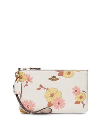 COACH Floral Printed Leather Small Wristlet - Macy's