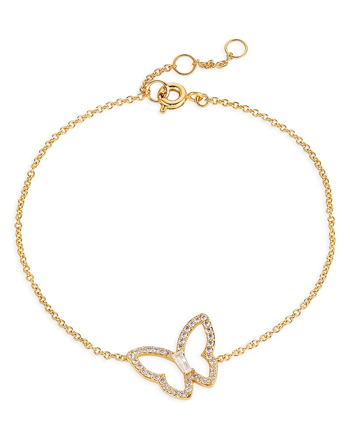 Nadri Cirque Cubic Zirconia Butterfly Link Bracelet in 18K Gold Plated ...