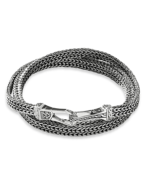 John Hardy Sterling Silver Classic Chain Triple Wrap Woven Link Bracelet In Silver