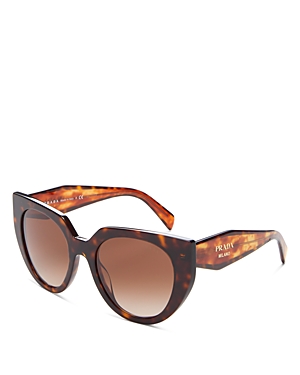 Shop Prada Cat Eye Sunglasses, 52mm In Tortoise/orange Gradient