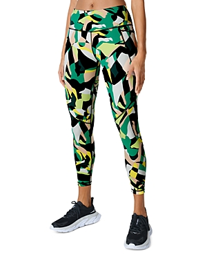 Sweaty Betty Colour Block-print Performance Leggings In Green Camo Figure
