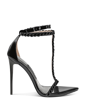 Jessica Rich Women's Luxe Embellished Chain Ankle Strap High Heel Sandals