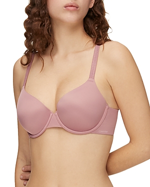 Shop Calvin Klein Liquid Touch Underwire Bra In Pink Satin