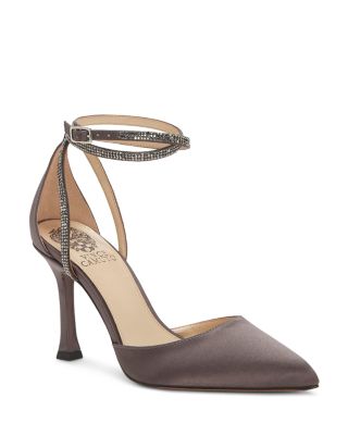 Vince Camuto Women's Ketrinda Ankle Strap Pump - Rhinestone Evening Heels With Stiletto Heel