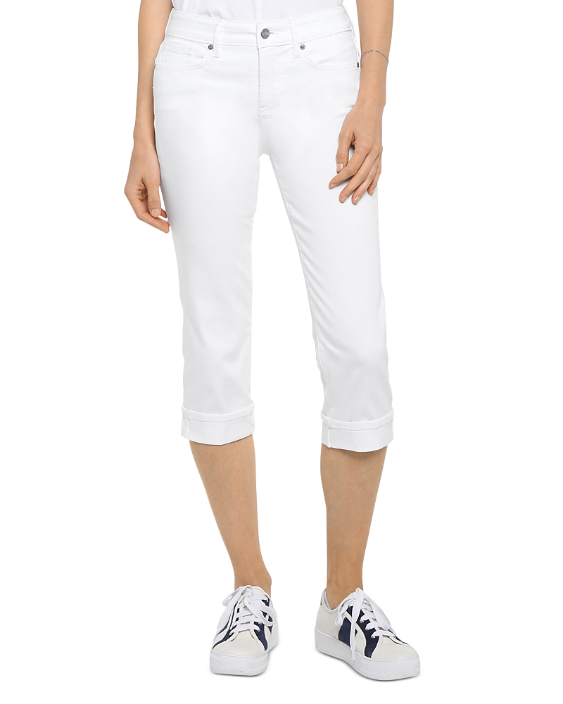 Nydj Chloe Side Slit Capri Jeans In Optic White