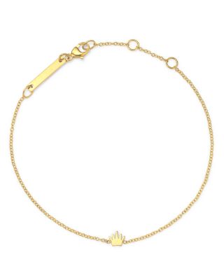 Zoe Chicco 14K Yellow Gold Itty Bitty Symbols Crown Chain Bracelet