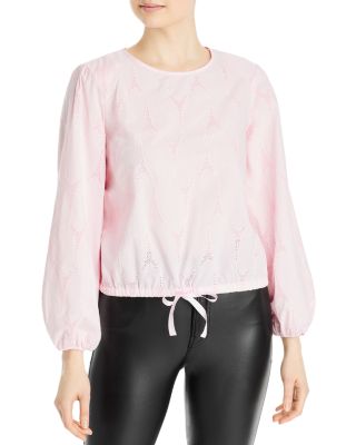 KARL LAGERFELD PARIS Eiffel Eyelet Blouse | Bloomingdale's