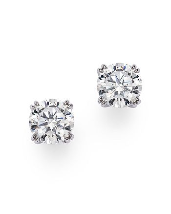 Bloomingdale's - Certified Round Diamond Stud Earrings in 14K White Gold featuring diamonds with the De Beers Code of Origin, 0.75 ct. t.w. - 100% Exclusive