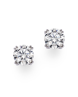 Bloomingdale's Certified Round Diamond Stud Earrings In 14k White Gold Featuring Diamonds With The De Beers Code Of