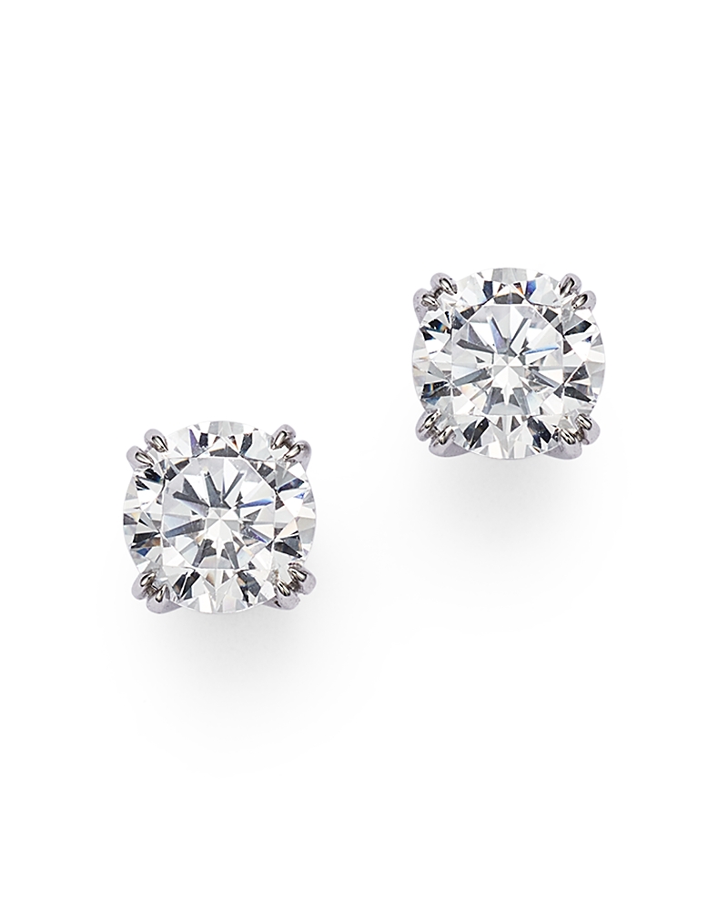 Bloomingdale's Certified Round Diamond Stud Earrings In 14k White Gold Featuring Diamonds With The De Beers Code Of