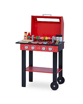 Teamson - Kids Little Help Wood Backyard BBQ Red Play Kitchen - Ages 3+
