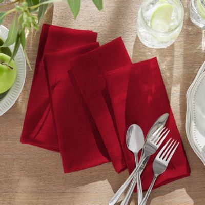 Elegance Plaid Damask Napkins, Set of 4