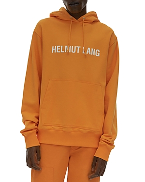 Helmut Lang Cotton Logo Print Hoodie In Apricot