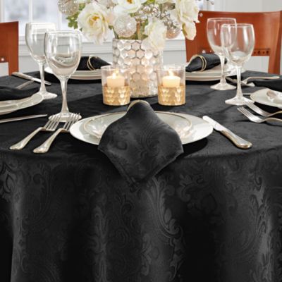 Caiden Elegance Damask Oval Tablecloth, 60" x 84" 