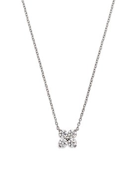 Bloomingdale's - Certified Diamond Clover Pendant Necklace in 14K White Gold featuring diamonds with the De Beers Code of Origin, 0.75 ct. t.w. - 100% Exclusive