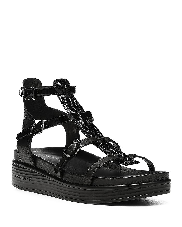 Donald Pliner Women s Multi Buckle Patent Leather Sandals
