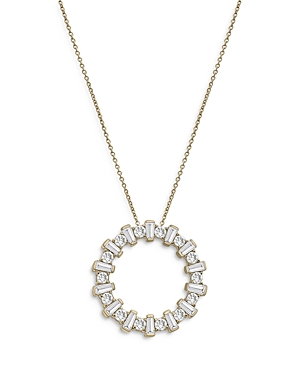 Bloomingdale's Diamond Baguette & Round Circle Pendant Necklace in 14K Yellow Gold, 0.75 ct. t.w. - 