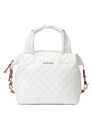 Shop Mz Wallace Sutton Quilted Deluxe Tote In Pearl Metallic/light Gold