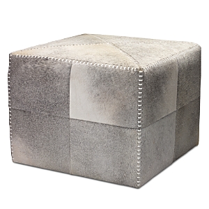 Jamie Young Hide Ottoman In Gray