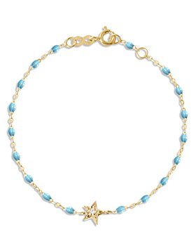 Gigi Clozeau - 18K Yellow Gold Pirate Diamond & Turquoise Bead Star Charm Bracelet