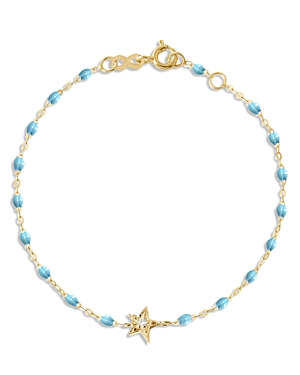 Gigi Clozeau 18k Yellow Gold Pirate Diamond & Turquoise Bead Star Charm Bracelet In Blue/gold
