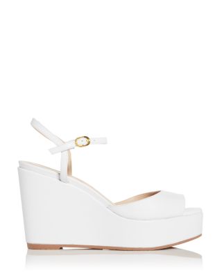 white platform wedge heels