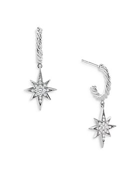 David Yurman - Sterling Silver Cable Collectibles Diamond North Star Drop Earrings