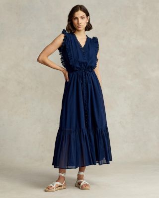 Ralph Lauren Cotton Ruffle Maxi Dress | Bloomingdale's Women