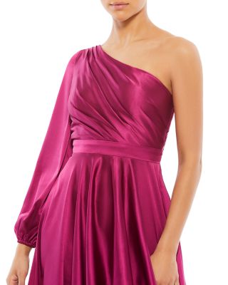 High Low One Shoulder Flowy Gown