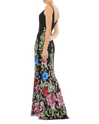 Sequined Floral Gown