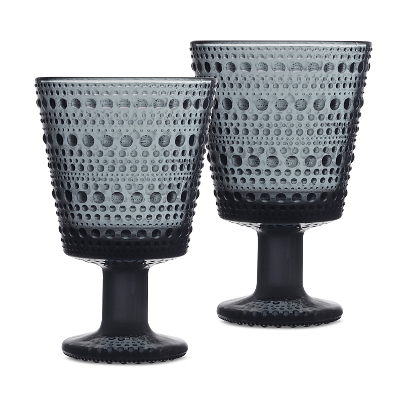 Iittala Kastehelmi Dark Grey Universal Glass, Set Of 2 In Dark Grey