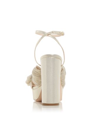 Women's Natalia Pleated Platform High Block Heel Sandals