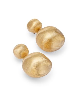 18K Yellow Gold Bead Drop Earrings