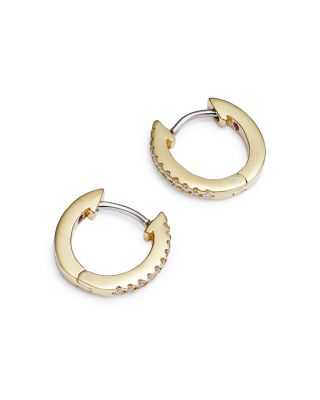 18K Yellow Gold Perfect Extra Small Diamond Hoop Earrings