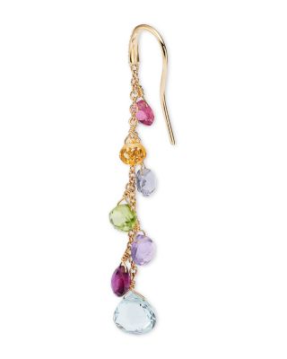 18K Yellow Gold Paradise Mixed Gemstone Drop Earrings