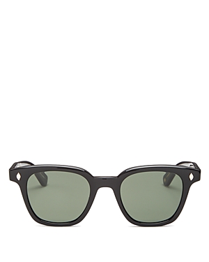Garrett Leight Unisex Square Sunglasses, 49mm In Black/green Solid
